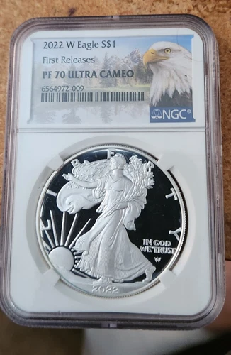 2022 w silver American eagle NGC PF 70 Ultra Cameo First Releases