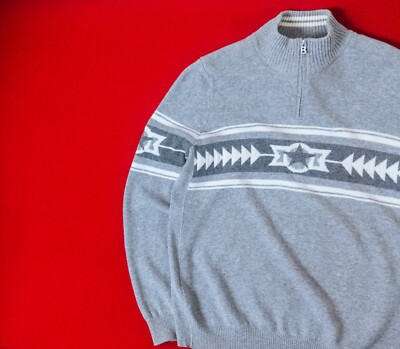 BOGNER Men Wool Gray 1/4 Zip Ski Sweater Size XL / 52 - 54 Half Pullover Knit