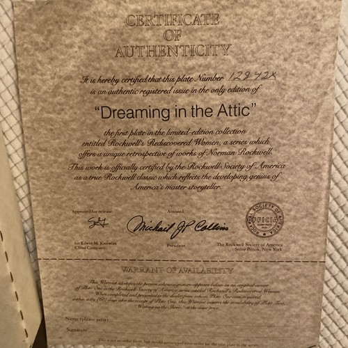 Norman Rockwells wiederentdeckte Frauen "DREAMING IN THE ATTIC" Teller Knowles Limit - Bild 2 von 8