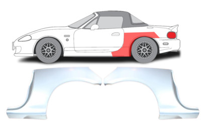 For Mazda MX-5 II NB 1998-2005 Wheel Arch Repair Panel Set / L+R