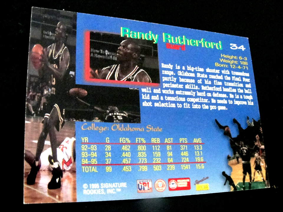 Randy Rutherford Signed Autograph trading card photo-NBA-Oklahoma State ...