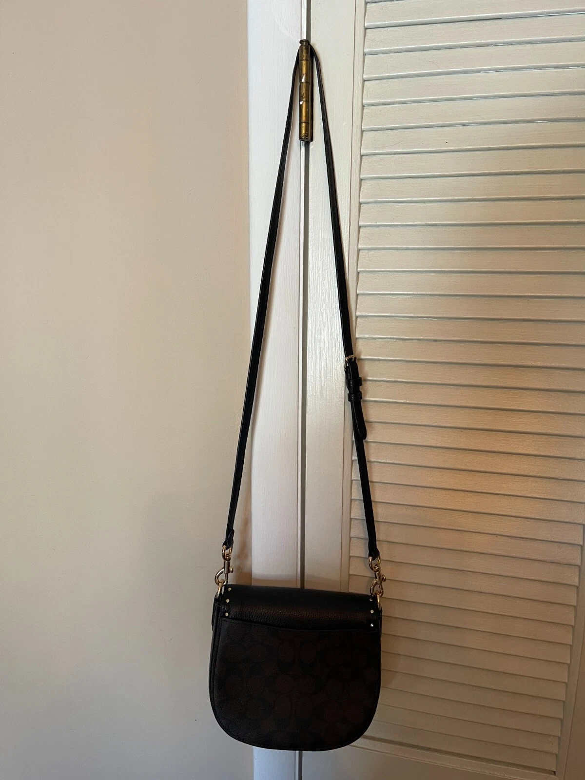 Borsa Coach Morgan tracolla firmata pelle nera 75185