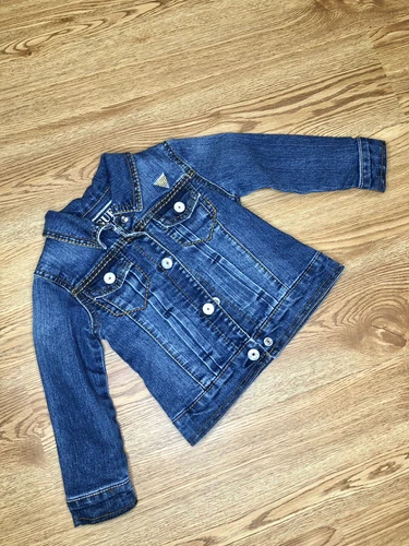 Girls 2T Guess Denim Jacket Snap Front With Pockets