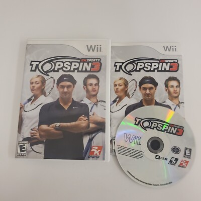 Top Spin 3 (Nintendo Wii, 2008) TopSpin Tennis Complete Tested Working Free Ship