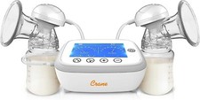 Crane Deluxe Double Electric Cordless Rechargeable Breast Pump, Portable