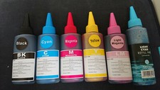 6x Bulk Bottled Ink 100ml Printer Cartridge Refill Bottles Universal Fits All