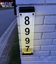 Tomskiko Solar House Numbers for Outside, Lighted Solar Address Sign Plaque Addr