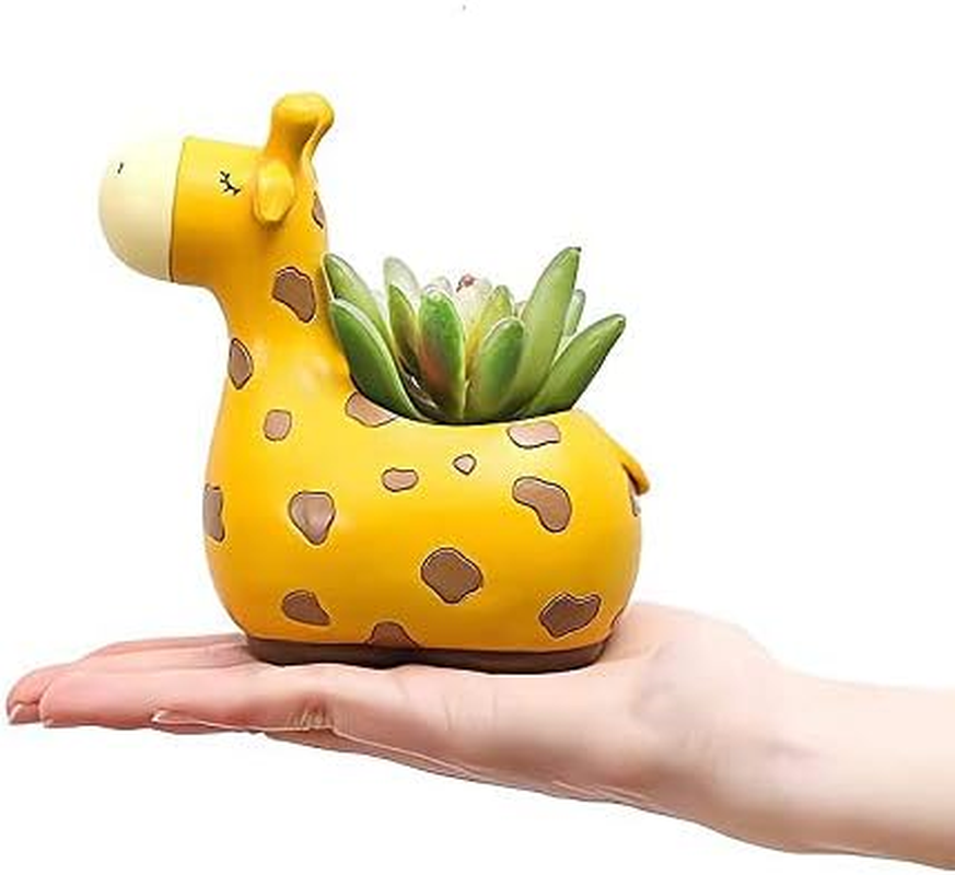 Succulent Pots,Cute Animal Giraffe Shaped Indoor Air Plant Holder Plant Pots-Pla