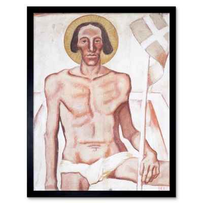 Egger-Lienz Der auferstandene Christus Religiös Gerahmter Druck 30x40 cm
