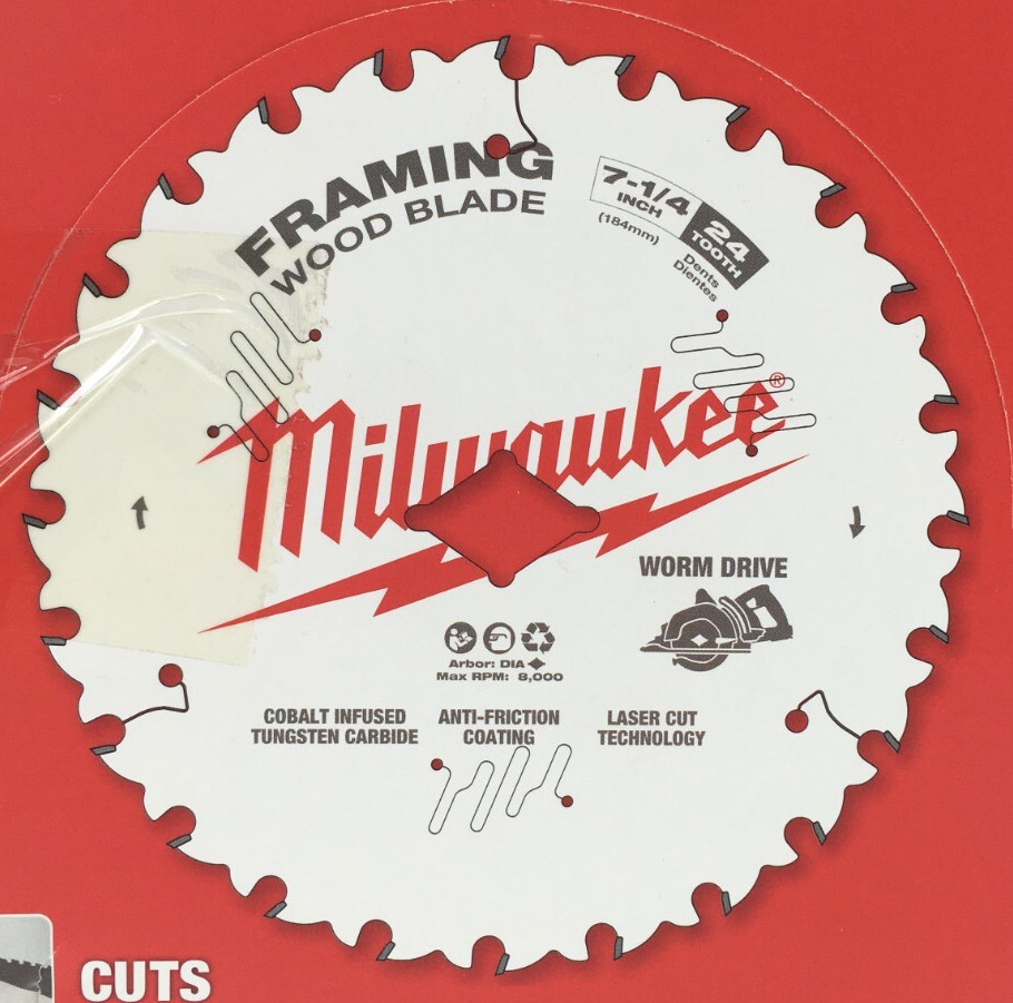 Milwaukee Circular Saw Blade 7-1/4 Inch Framing Wood Blade, 