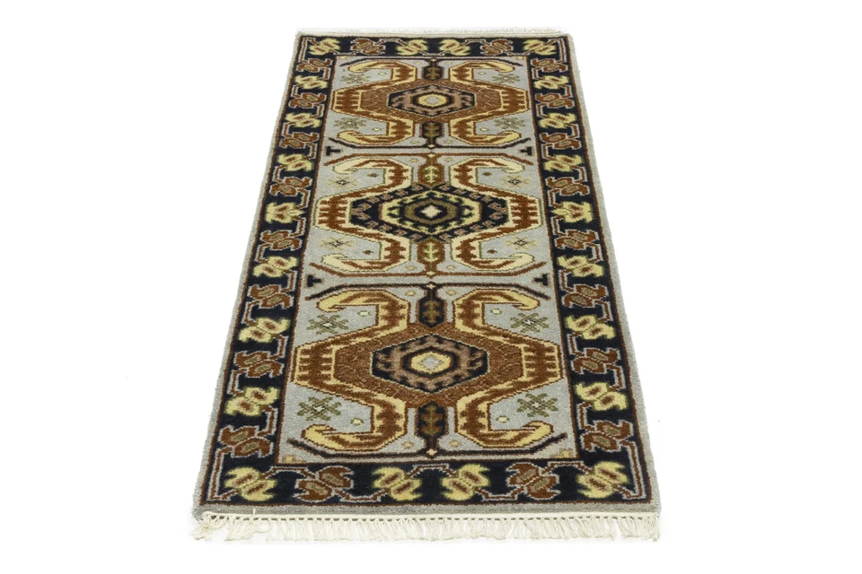 Hand-Knotted Heriz Serapi Oriental Rug Tribal Carpet Kitchen & Bedroom 3X6 ft - Image 2 of 4