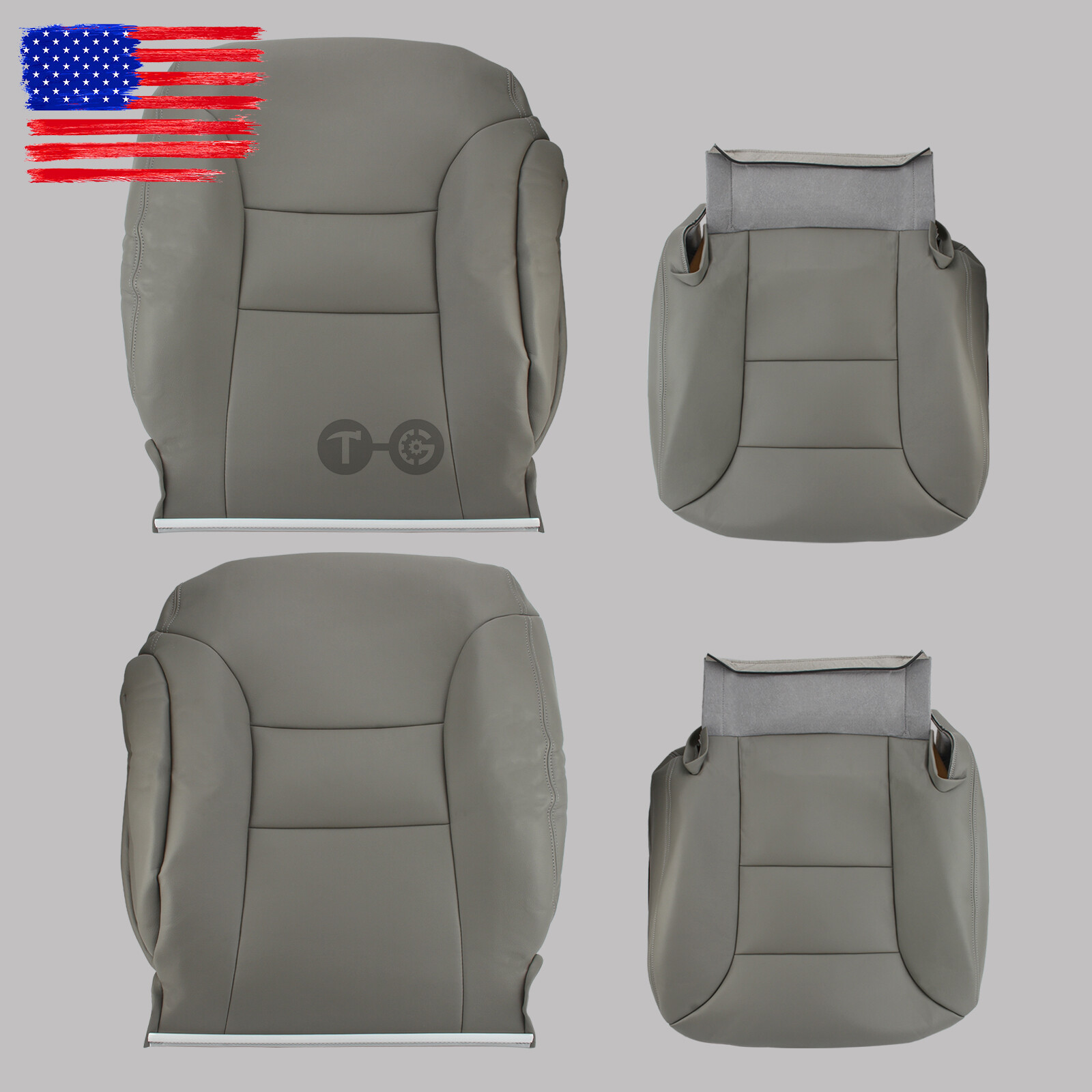 For 1995 1996 1997 1998 1999 Chevy Tahoe Suburban Leather Seat Covers Gray