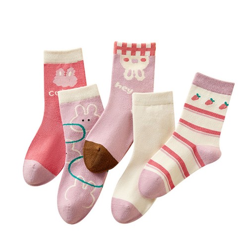 Children Mid Calf Socks Cartoon Soft Breathable Bunny Pattern Children Socks - Picture 13 of 24