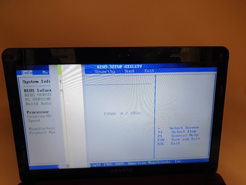 Advent Monza 15.6" Celeron T3500 4GB 2.1GHZ BIOS BOOT LAPTOP ,SL1 - Afbeelding 5 van 9