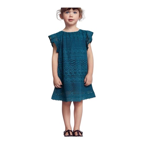Koala Kids Toddler Hunter Green Crochet Lace Party Dress Size 3T - Picture 2 of 9