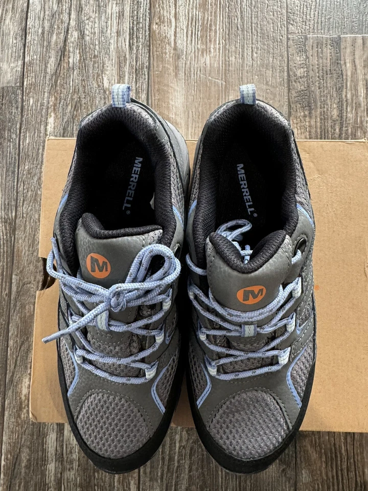 Merrell Moab 2 Zapatos bajos para niños talla 4M grises con cordones impermeables de senderismo raros Foto 2 de 4
