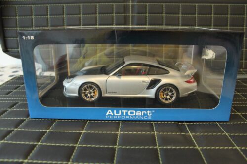 1:18 Autoart Porsche 911 997 GT2 RS Carrera GT Silber NEU OVP Ungeöffnet Perfekt - Afbeelding 1 van 2