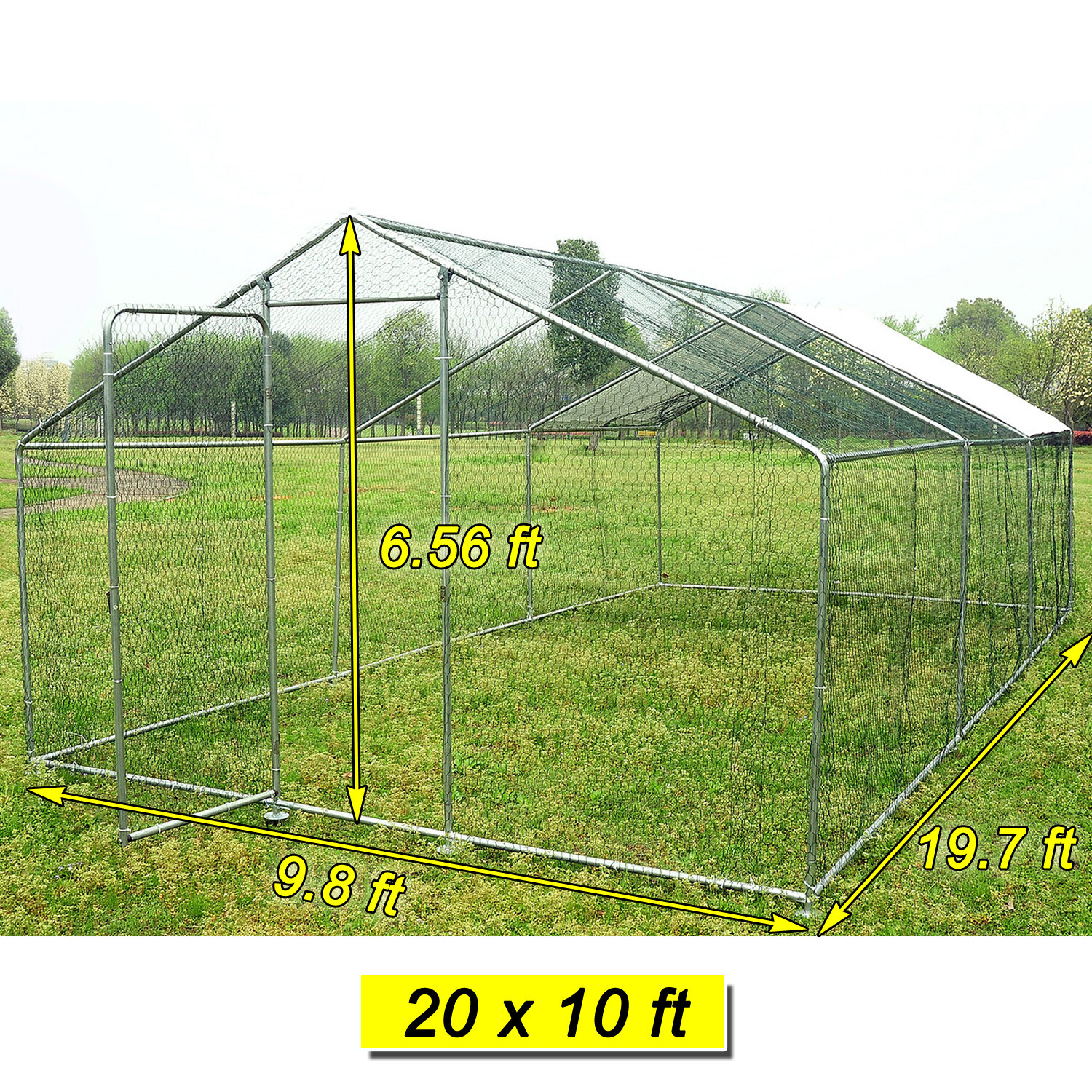 Large Walk in Chicken Coop Hen House Enclosure Backyard Poultry Cage w/ Cover XL Build A