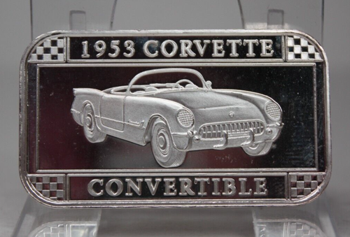 Adesa Wisconsin 1953 Corvette Convertible 1oz .999 Fine Silver Bar ...