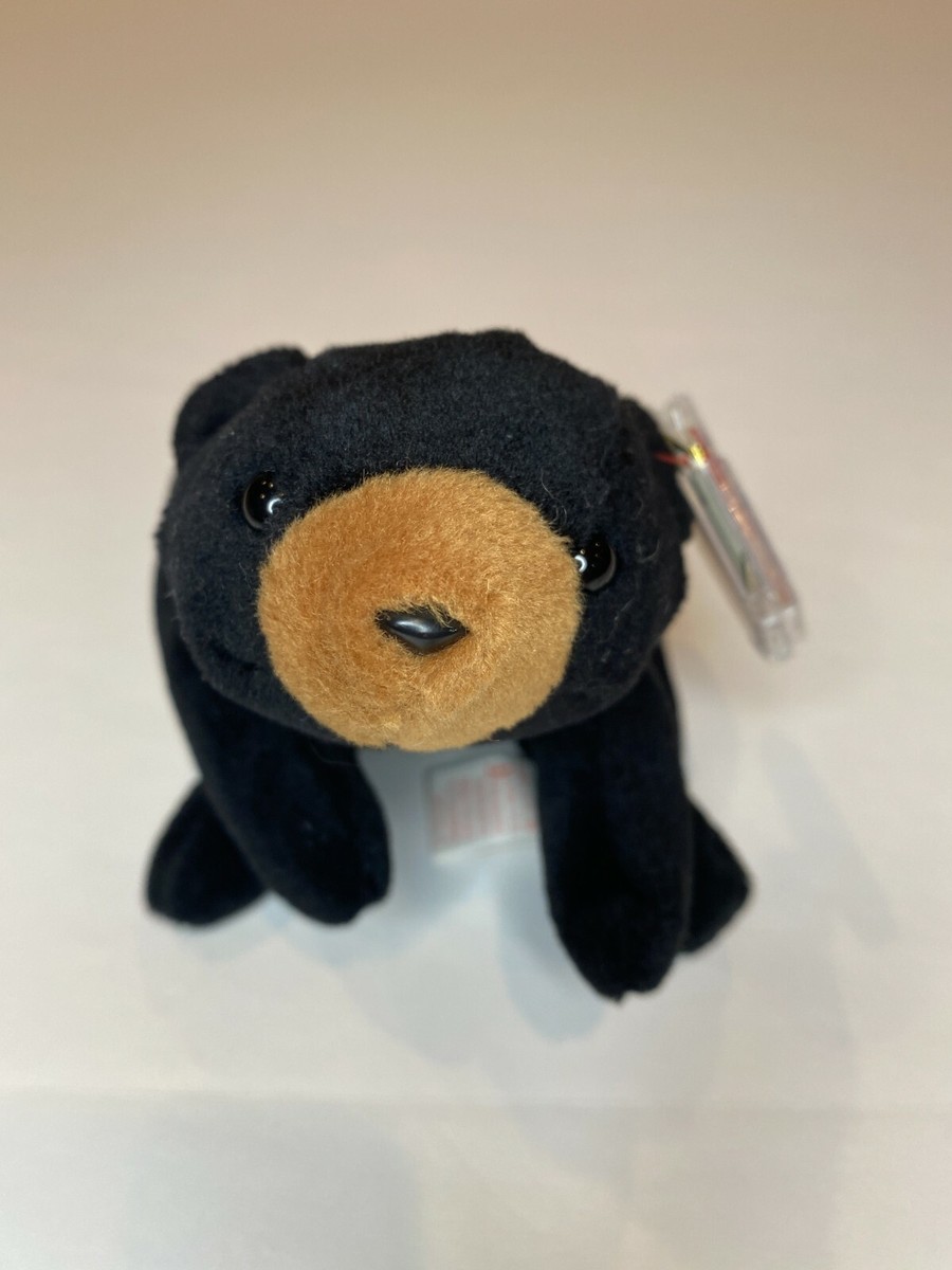 Blackie the Bear Rare Ty Beanie Baby, RARE Errors,1993/1994 PVC, Mint