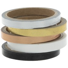 5 Rolls Black White Silver Gold Copper Washi Tape Planner Supply DIY Crafts