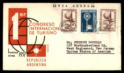 Mayfairstamps Argentina FDC 1957 Internatl Congress of Tourism Combo First Day C