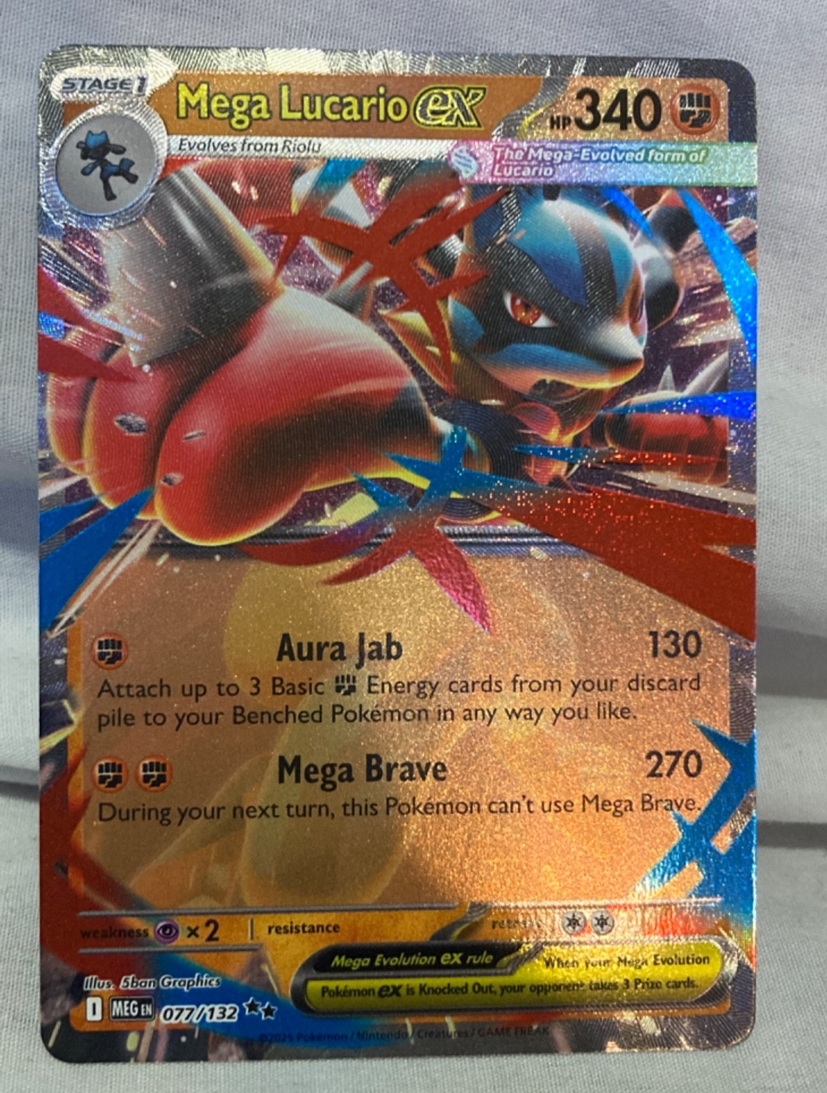 2025 POKEMON MEG EN-MEGA EVOLUTION 077 MEGA LUCARIO EX NM/M
