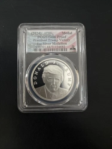 2024 President Trump Victory Silver Medal 1 Troy Oz PCGS Gem Proof
