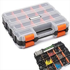 Double Side Tool Organizer Hardware Box Storage for Screws Nuts Small Parts