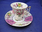 Vintage L M Royal Halsey Demi-tasse Tea Cup & Saucer - Highly Decorated — photo 1