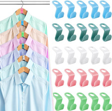 100 PCS Hanger Connector Hooks, Hangers Space Saving, Hanger Clips for Plastic H