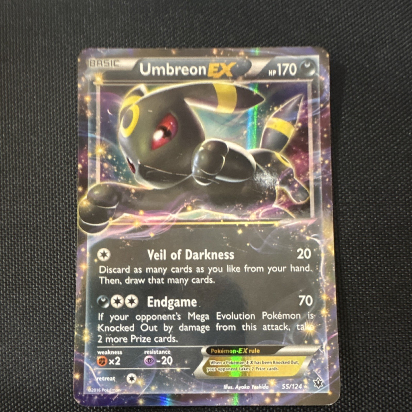 Pokémon Umbreon EX Ultra Rare Holo Fates Collide 55/124 170 HP Endgame
