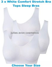 3x White Comfort Stretch Bra Tops Sleep Bras Etc ~ From Simply Be ~ Choose Size