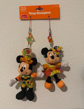 Disneyland Tokyo Japan 30th Mickey & Minnie Mouse Plush Strap Halloween Harvest