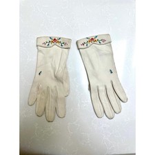 1950s Oberon Point de Beauvais Embroidered gloves kid leather