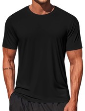 Men's Fishing Shirts UPF 50 Sun Protection Rash Guard Short Sleeve Swim Shir...