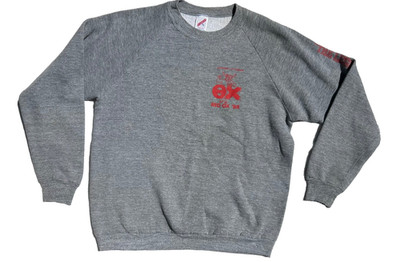 Vintage 80's Tri Blend University of Oregon Red Ox Theta Chi Gray Sweatshirt XL