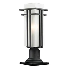 Z-Lite Abbey Outdoor Pier Mount Light, 6.63x19", Black, Opal - 549PHMR-533PM-BK