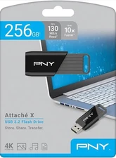 PNY 256GB Attaché X USB 3.2 Gen 1 Flash Drive Advanced Performance Up to 130M...