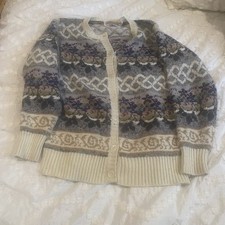 VTG Import Workshop Cardigan Sweater Wool Nordic Ski Prairie Grannycore Sz S