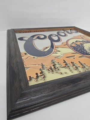 Vintage Coors Light Beer Waterfall 18” X 18” 2001 Mirror Sign Bar