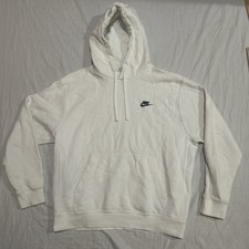 Nike Sportswear White Pullover Hoodie Men's Size Large Cotton