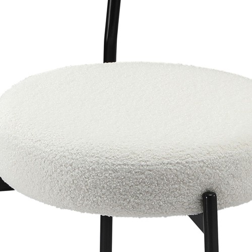 Oikiture 2x Bar Stools Kitchen Dining Chairs Counter Stool Boucle White - Picture 9 of 10