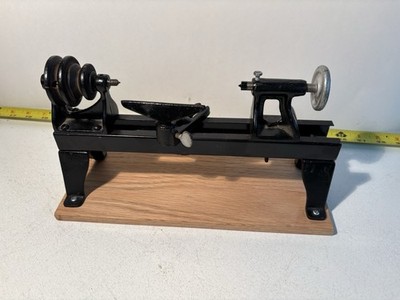 Vintage Marklin 1930's Cast Iron WOOD Lathe Steam DRIVEN  AC GILBERT ? MINIATURE