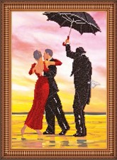 Bead Embroidery Kit "Under the rain" Stitching Handmade Beadwork