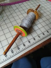 Vintage Wood Kite String Winder Spool Holder Spindle Reel Red Green