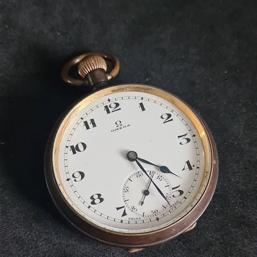 Antique gun metal gents Omega Pocket Watch c1920 ref4420