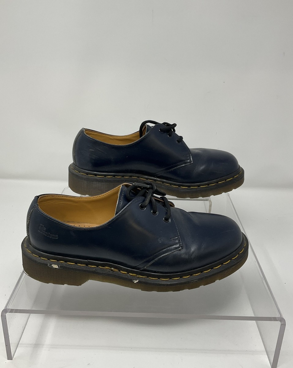Dr. Martens Navy Blue Leather Lace-Up Oxford Shoes 8/6 (UK