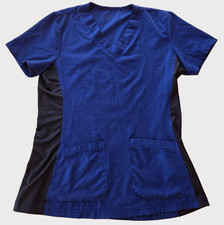 GT Performance Women's XS Navy Blue STRETCHY Short Sleeves Medical Scrub Top
