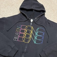 Y2K Billabong Zip Up Hoodie Sweatshirt Youth XL Black Spellout Surf Skate